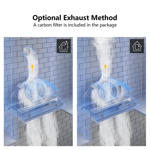 IKTCH 36 Inches 900 Cubic Feet Per Minute Ducted Insert Range Hood with